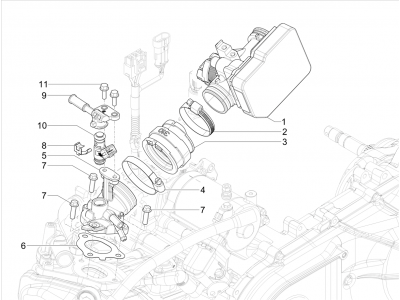 Σώμα πεταλούδας - Μπεκ - Ρακόρ εισαγωγής
